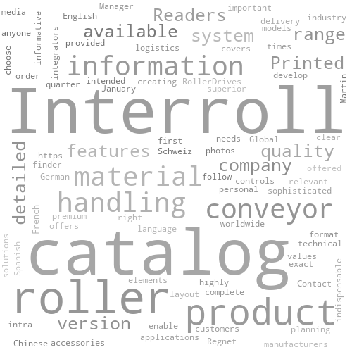 New conveyor roller catalog published by Interroll | Industry-Asia